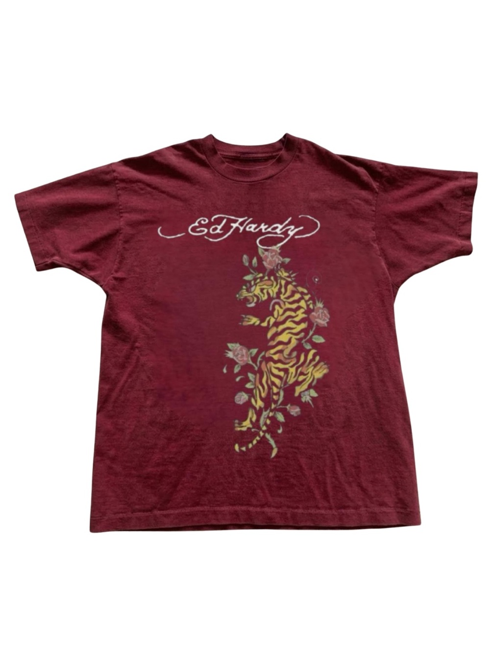 Gildan Red Short-Sleeve Tee with Yellow Tiger Graphic